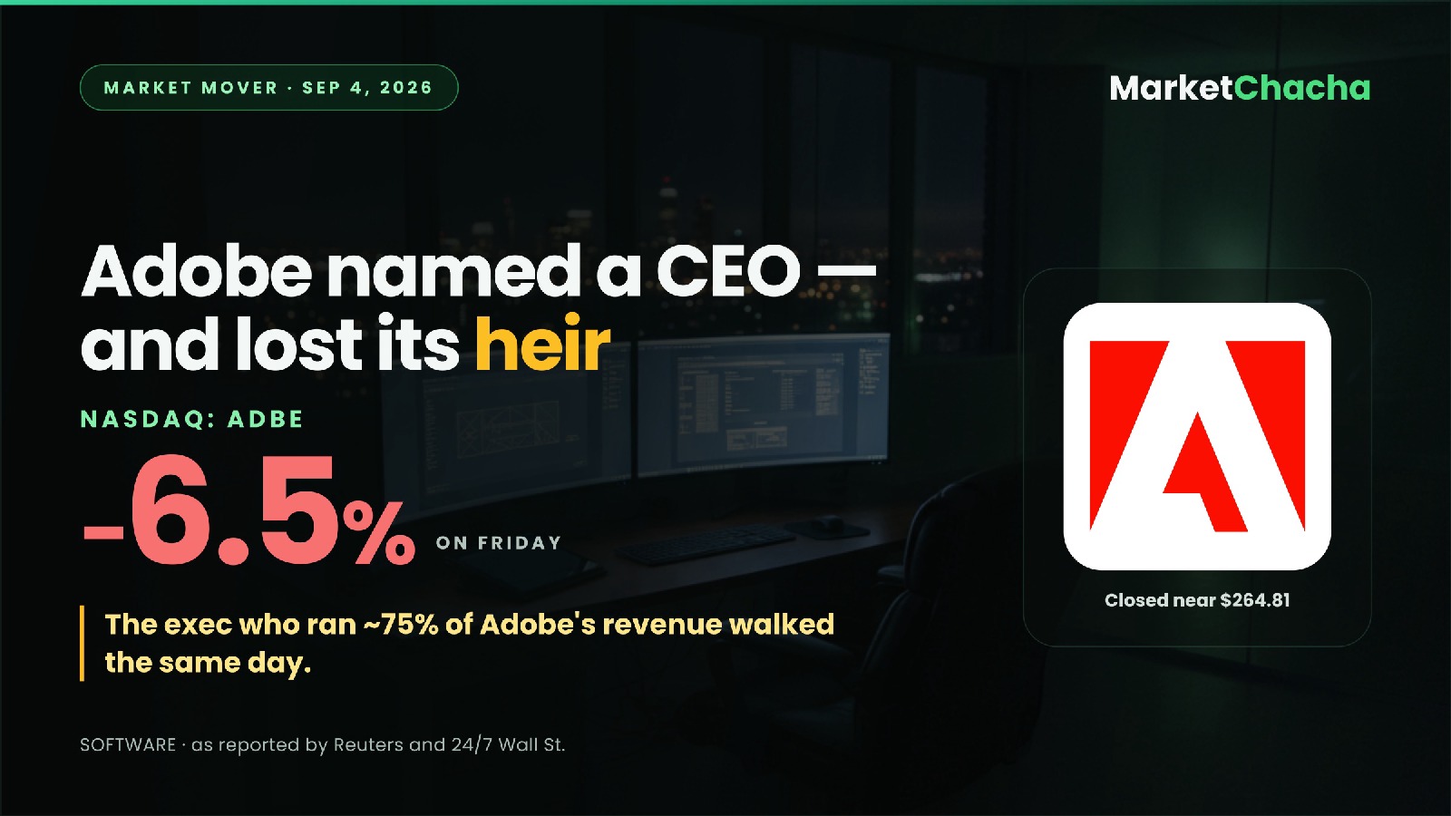 Adobe CEO succession selloff decoded