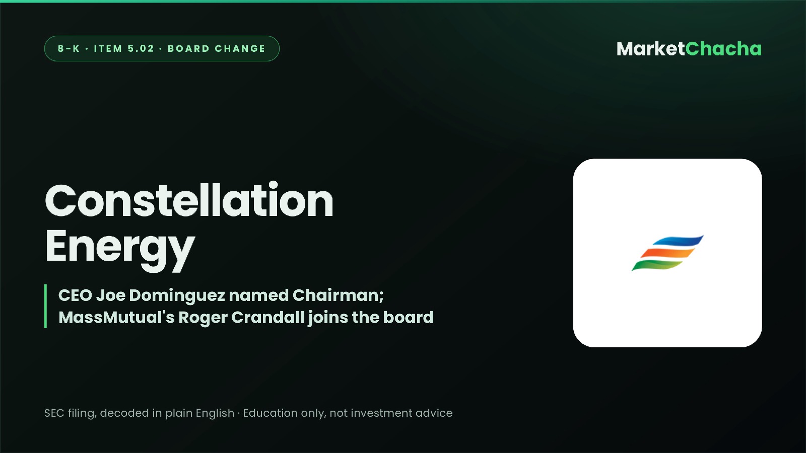 Constellation Energy 8-K board and governance change decoded