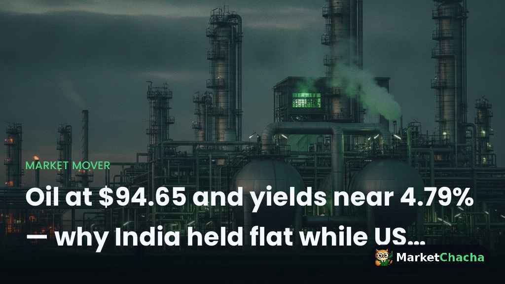 Oil at $94.65 and yields near 4.79% — why India held flat while US indices dropped