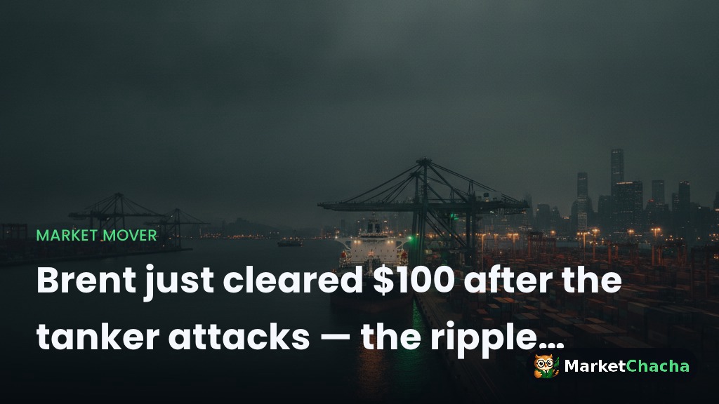 Brent just cleared $100 after the tanker attacks — the ripple effects beyond oil