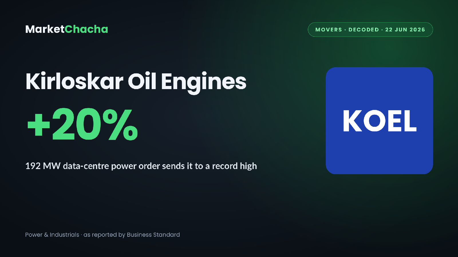 Kirloskar Oil Engines decoded