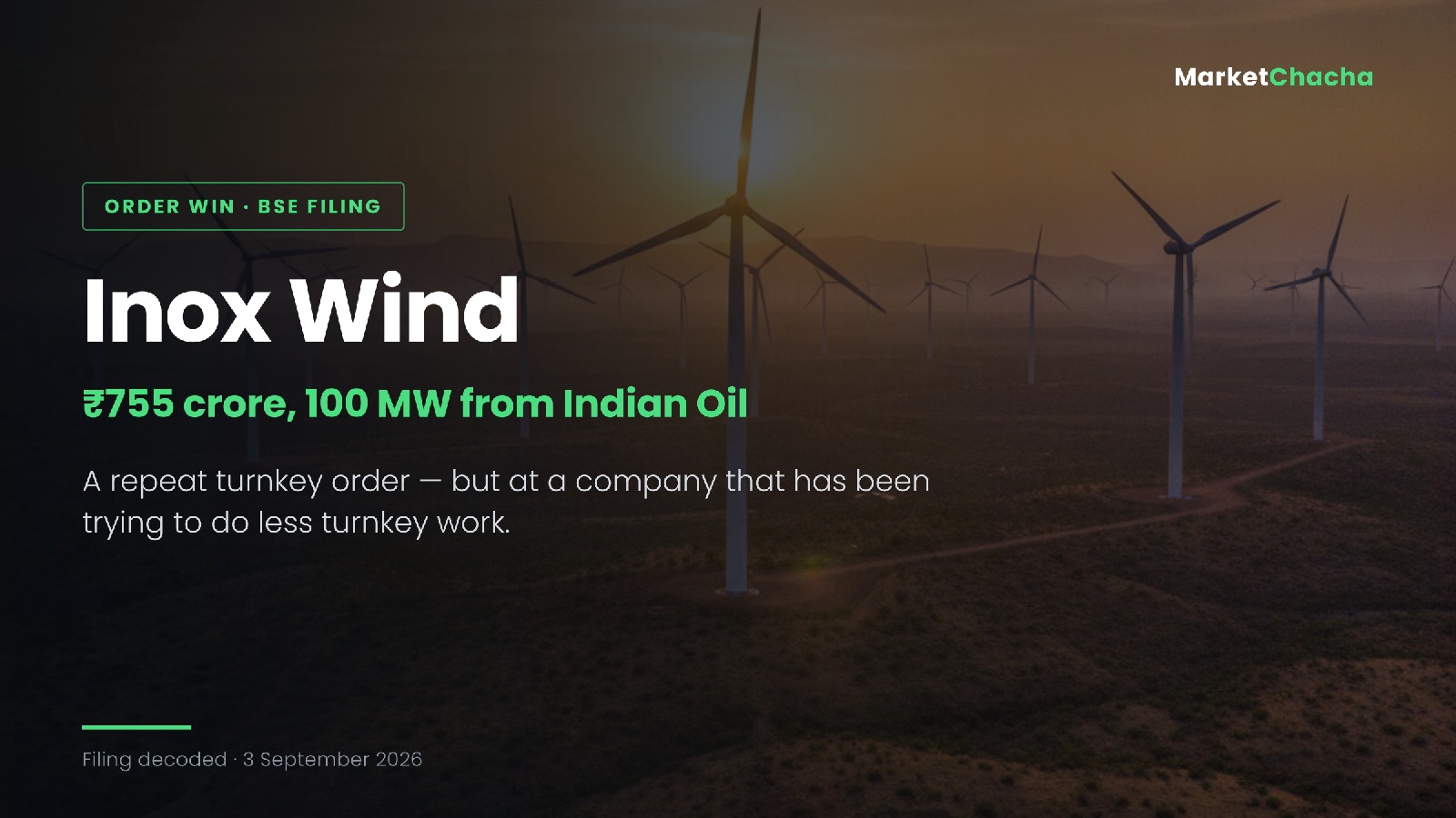 Inox Wind IOC order filing decode