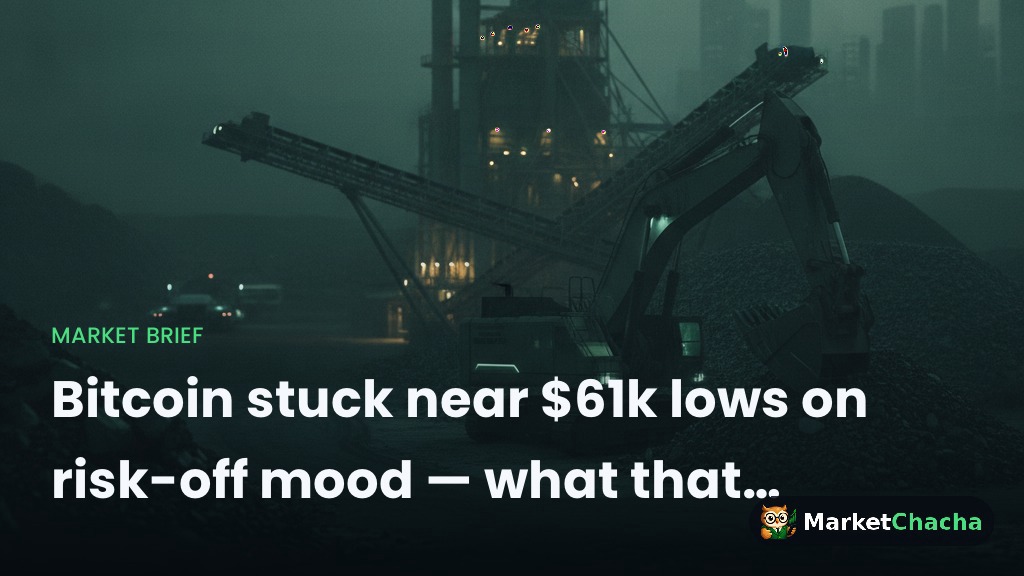 Bitcoin stuck near $61k lows on risk-off mood — what that actually does