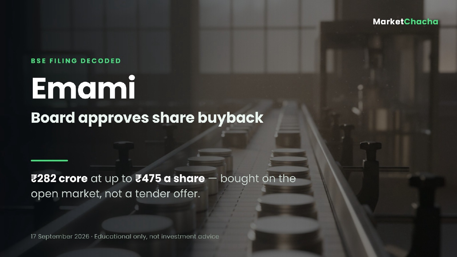 Emami board approves share buyback BSE filing decoded