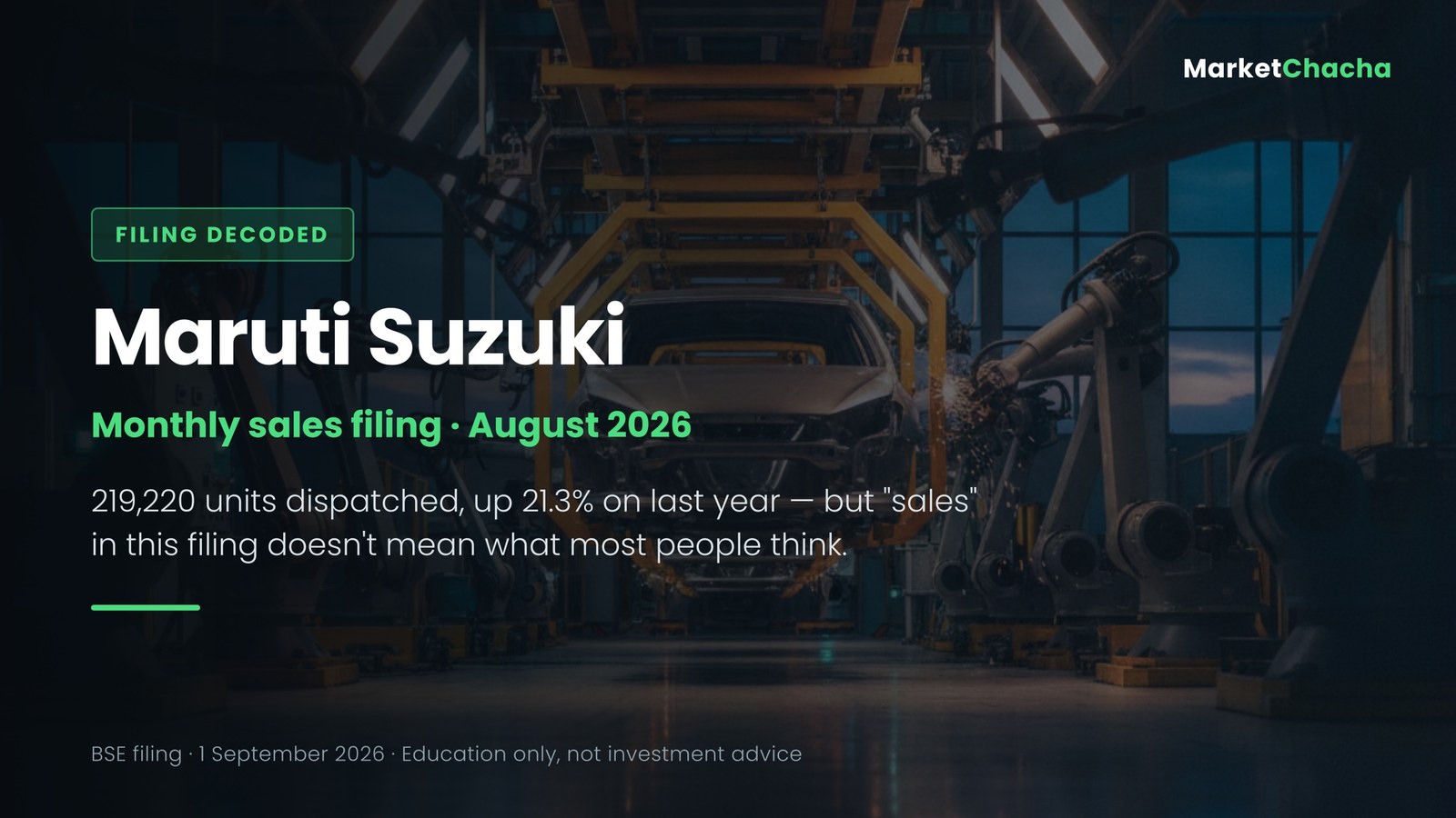 Maruti Suzuki August 2026 sales filing decoded