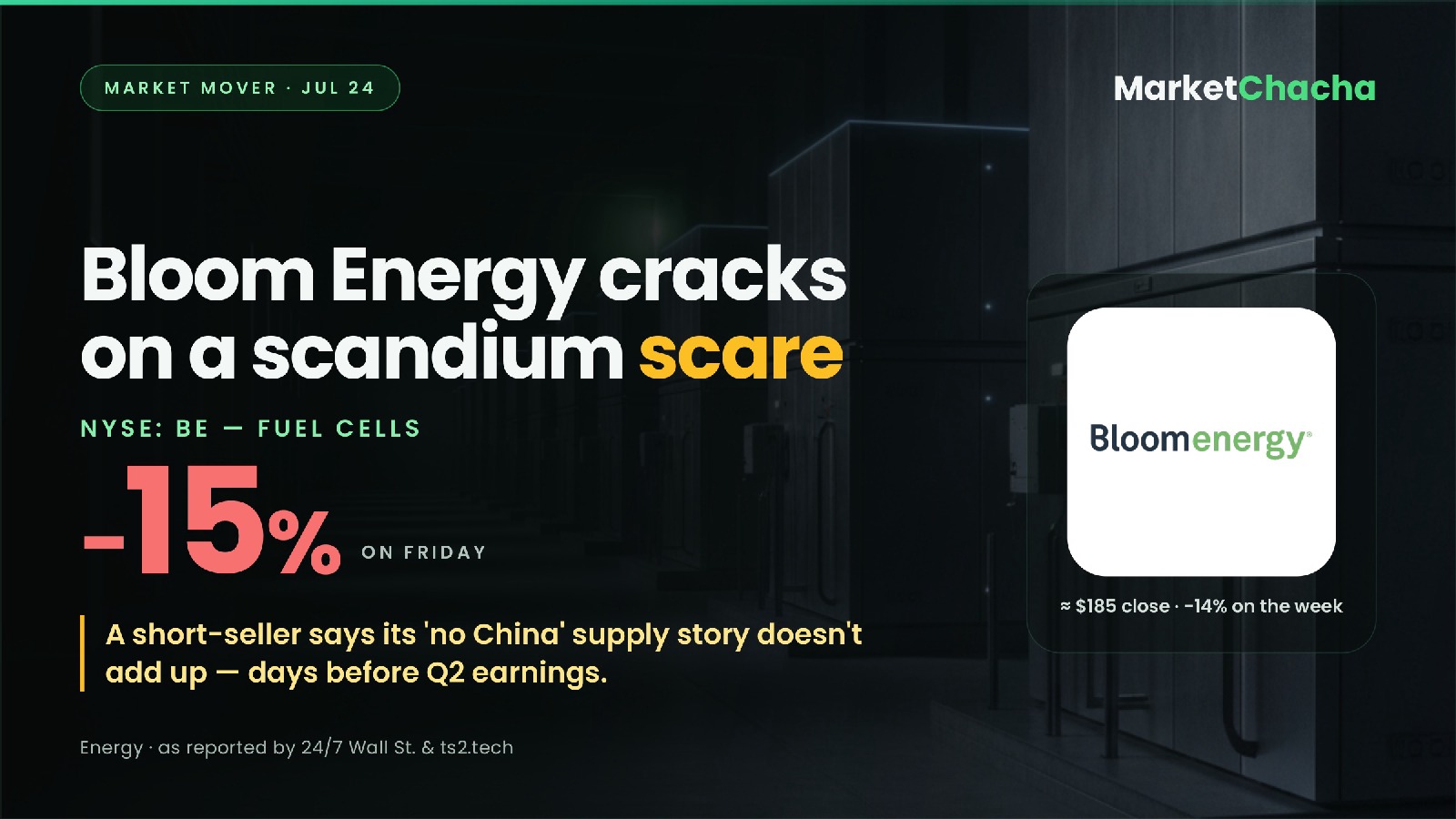 Bloom Energy scandium scare decoded