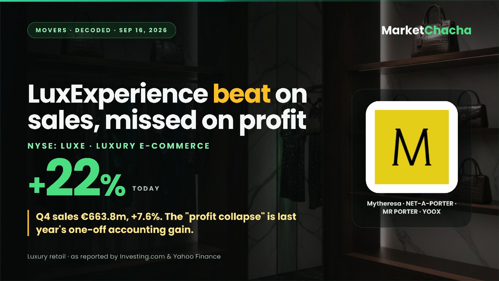 Why did LuxExperience (LUXE) jump ~22%? Its 96% ‘profit collapse’ was last year’s accounting ghost