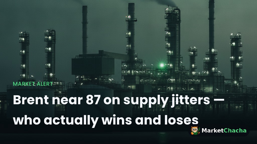 Brent near 87 on supply jitters — who actually wins and loses
