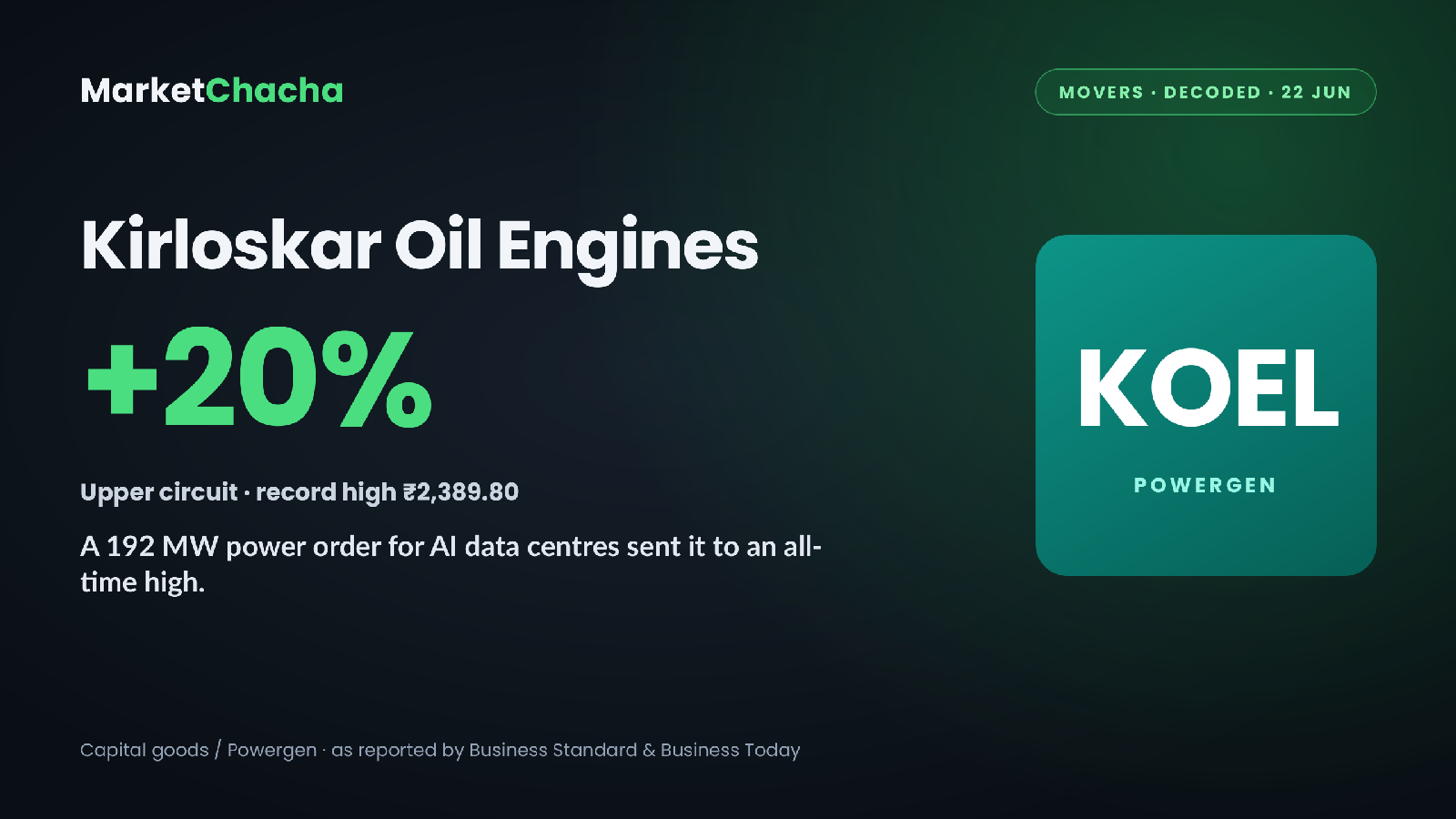 Kirloskar Oil Engines decoded